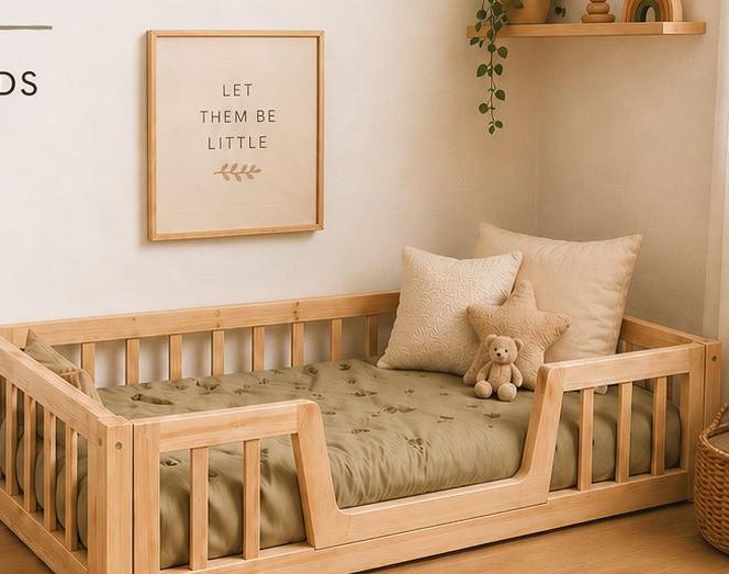Tiny Timber toddler floor bed in a nursery