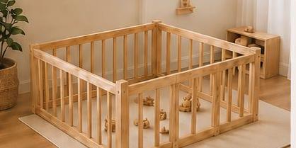 Wooden baby play pen